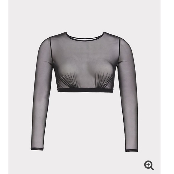 Torrid Size 2 Black Mesh Under-it-All Crop Top NWT - Picture 3 of 6